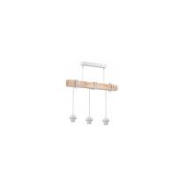 BERGE LED závesné stropné svietidlo, drevený trám, 3xE27, loft, brilantné drevo - biela