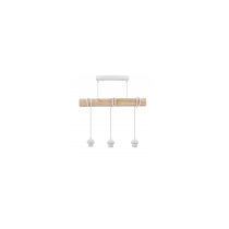 BERGE LED závesné stropné svietidlo, drevený trám, 3xE27, loft, brilantné drevo - biela