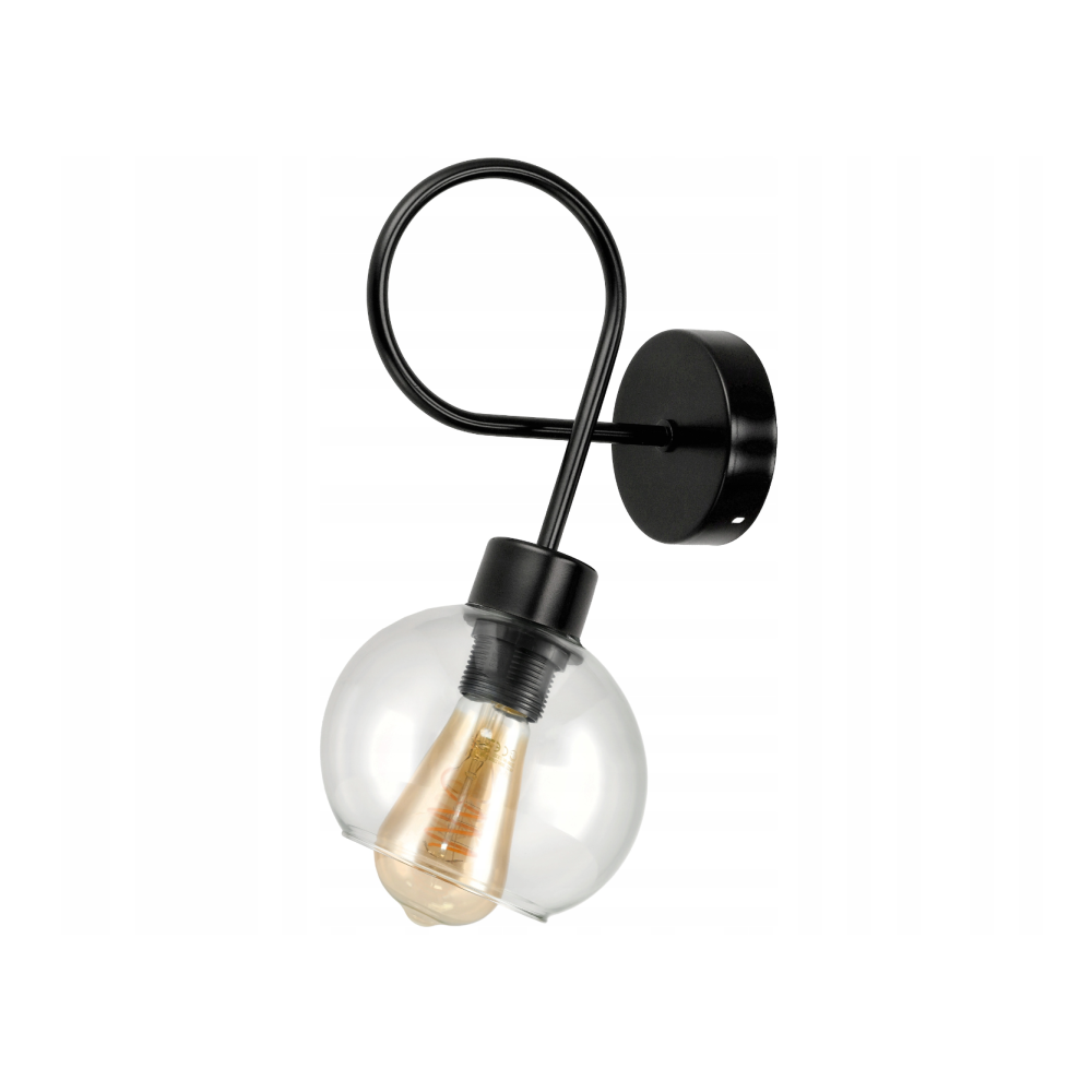 BERGE LOFT LED nástenné stropné svietidlo 1xE27 priehľadná sklenená guľa