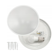 BERGE Okrúhle biele prisadené stropné svietidlo N/T 2x E27 + 2x LED žiarovka