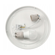 BERGE Okrúhle biele prisadené stropné svietidlo N/T 2x E27 + 2x LED žiarovka
