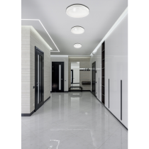 BERGE Okrúhle biele prisadené stropné svietidlo N/T 2x E27 + 2x LED žiarovka