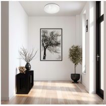 BERGE Okrúhle biele prisadené stropné svietidlo N/T 2x E27 + 2x LED žiarovka