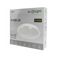BERGE Okrúhle biele prisadené stropné svietidlo N/T 2x E27 + 2x LED žiarovka