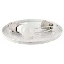 BERGE Okrúhle biele prisadené stropné svietidlo N/T 2x E27 + 2x LED žiarovka