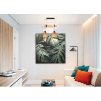 BERGE Závesné stropné LED svietidlo, drevený trám, 2xE27 kužeľový luster