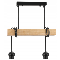BERGE Závesné stropné LED svietidlo, drevený trám, 2xE27 kužeľový luster