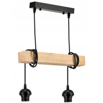 BERGE Závesné stropné svietidlo LED drevený trám 2xE27 Luster Spring White