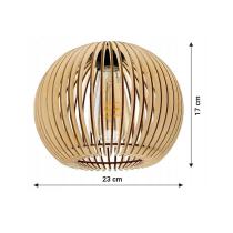 BERGE Závesné stropné svietidlo LED drevený trám 2xE27 Dense Ball Luster Luca