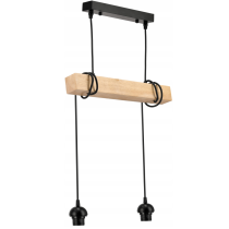 BERGE Závesné stropné svietidlo LED drevený trám 2xE27 Luster Wire ball