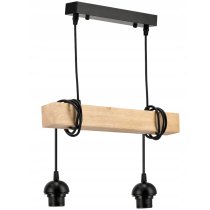 BERGE Závesné stropné svietidlo LED drevený trám 2xE27 Luster Wire ball