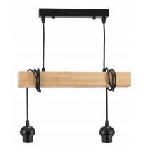 BERGE Závesné stropné svietidlo LED drevený trám 2xE27 Wooden Ball Luster