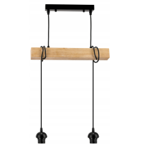 BERGE Závesné stropné svietidlo LED drevený trám 2xE27 Wooden Ball Luster