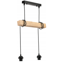 BERGE Závesné stropné svietidlo LED drevený trám 2xE27 Wooden Ball Luster