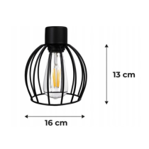 BERGE Závesné stropné svietidlo LED drevený trám 3xE27 loft drôtená guľa