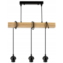 BERGE Závesné stropné svietidlo LED drevený trám 3xE27 Luster Wire ball