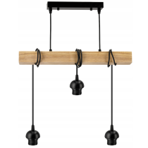 BERGE Závesné stropné svietidlo LED drevený trám 3xE27 Luster Wire ball