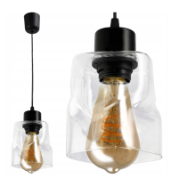 BERGE Závesné stropné svietidlo, LED E27 luster, sklo, rolovacie, priehľadné