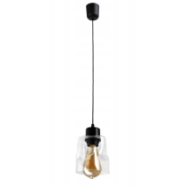 BERGE Závesné stropné svietidlo, LED E27 luster, sklo, rolovacie, priehľadné