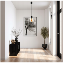 BERGE Závesné stropné svietidlo, LED E27 luster, sklo, rolovacie, priehľadné