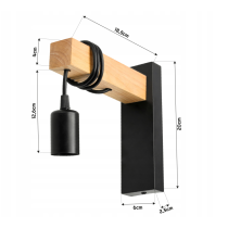 BERGE LED nástenné svietidlo 1x E27 Loft