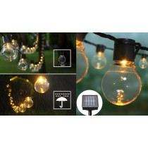 BERGE Solárna lampa 5m + 20 žiaroviek Garden Solar IP44 Vonkajšie