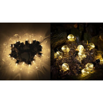 BERGE Solárna lampa 5m + 20 žiaroviek Garden Solar IP44 Vonkajšie