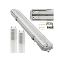 BERGE Hermetické svietidlo 120cm + 2x LED trubica - neutrálna biela
