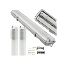 BERGE Hermetické svietidlo 60cm + 2x LED trubica studená biela