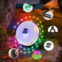 BERGE Kempingová lampa nabíjacia LED girlanda na rolke 10m RGB IPX4