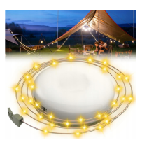 BERGE Kempingová lampa nabíjacia LED girlanda na rolke 10m WW IPX4