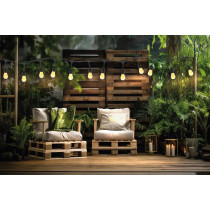 BERGE LED vonkajšia girlanda 15m - 15xLED Atmospheric Fire FLAME