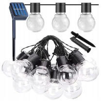 BERGE Solárne reťazové svetlo záhradné LED girlanda vonkajšie 5m 10LED IP44