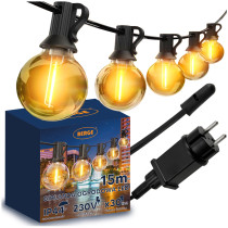 BERGE Záhradná girlanda 15m - 30x LED žiarovka G40 230V