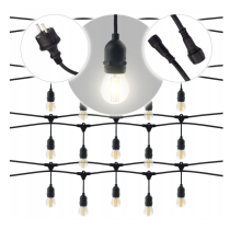 BERGE Záhradná girlanda 15m + 16x 1W LED žiarovka