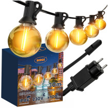 BERGE Záhradná girlanda 30m - 100x LED žiarovka G40 230V
