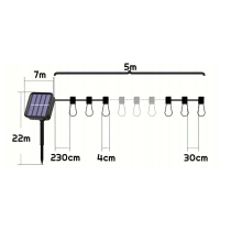 BERGE Záhradná solárna girlanda 10 LED 5 metrov