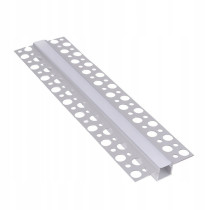 ECO LIGHT - Hliníkový profil do sadrokartónu 2m, elox + opálové tienidlo + 2x krytky