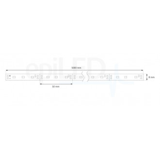 epiLED - 5m LED pásik EMPI-silk - 6W, 60xSMD, 8mm, IP64, 24V DC - Teplá biela (WW) / 3000°K