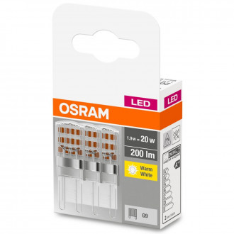 3PAK LED žiarovka G9 Capsule 1,9W  20W 200lm 2700K Warm OSRAM Base