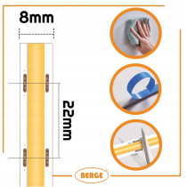 BERGE LED pásik COB Neon 12V - 480D - 9W/m - IP20 - 1m - 990lm - studená farba