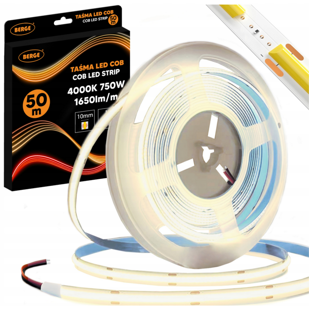 BERGE LED pásik COB Neon 12V - 528D - 15W/m - IP20 - 1650lm - 50m - neutrálna farba