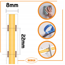 BERGE LED pásik COB Neon 12V - 528D - 15W/m - IP20 - 5m - 1650lm - teplá farba