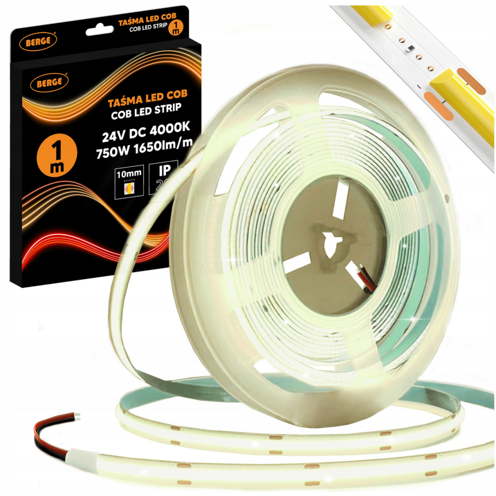 BERGE LED pásik COB Neon 24V - 528D - 15W/m - IP20 - 1650lm - 1m - neutrálna farba
