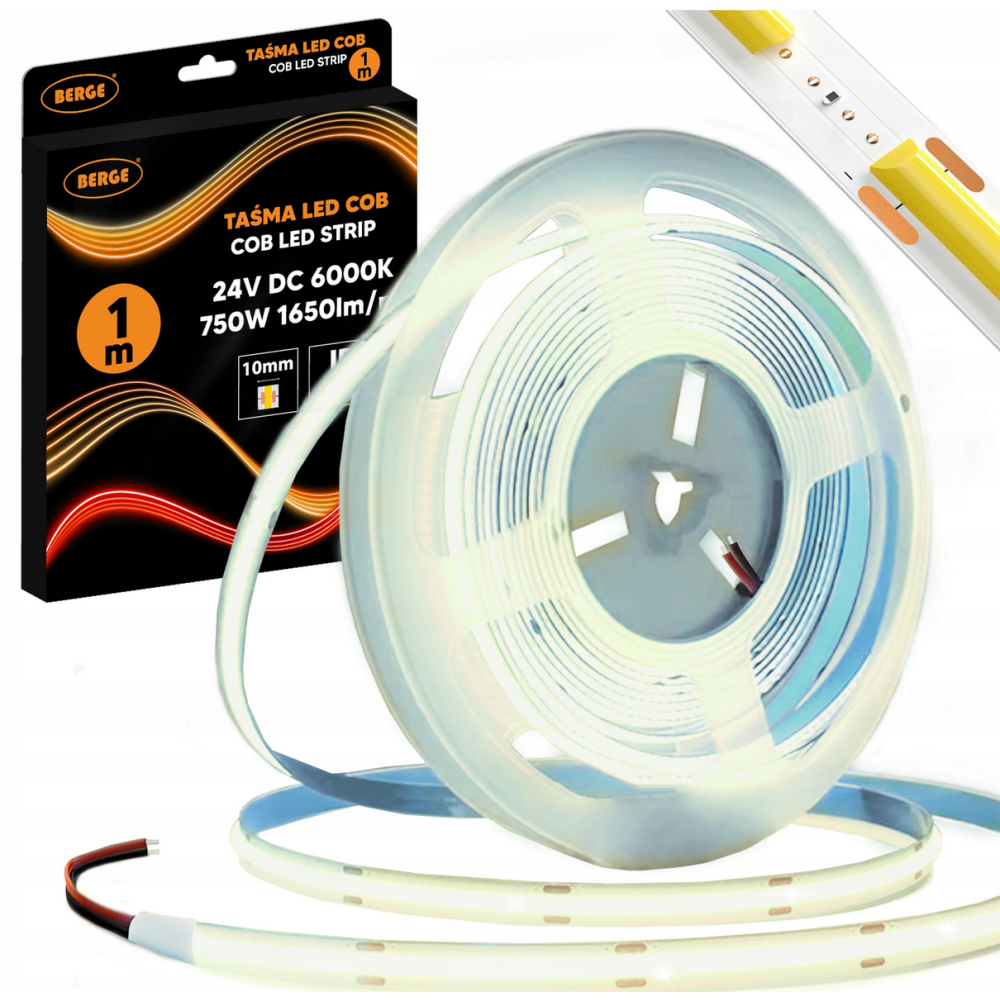 BERGE LED pásik COB Neon 24V - 528D - 15W/m - IP20 - 1650lm - 1m - studená farba