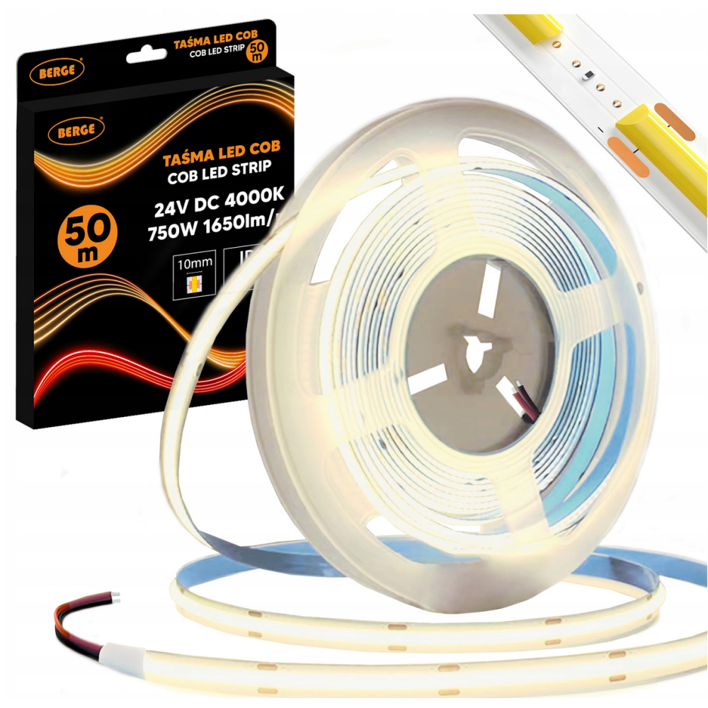 BERGE LED pásik COB Neon 24V - 528D - 15W/m - IP20 - 1650lm - 50m - neutrálna farba