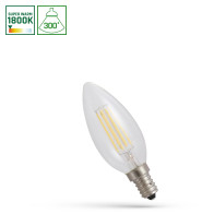 SPECTRUM LED - Žiarovka SPECTRUM CLEAR - 4W -340lm - 300° - 230V - Teplá biela / 1800°K - COG E-14