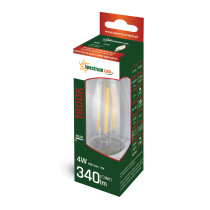SPECTRUM LED - Žiarovka SPECTRUM CLEAR - 4W -340lm - 300° - 230V - Teplá biela / 1800°K - COG E-14