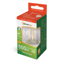 SPECTRUM LED - Žiarovka SPECTRUM CLEAR - 4W -340lm - 300° - 230V - Teplá biela / 1800°K - COG E-14