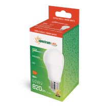 SPECTRUM LED - Žiarovka SPECTRUM - 9W - 820lm - 270° - 230V - Teplá biela / 3000°K - GLS E-27